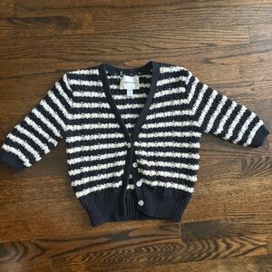 Industry Short Sleeve Navy and Cream Cardigan XS